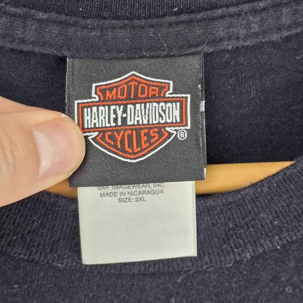 Harley Davidson Shirt Mens XXL Black Eagle Motorcycle Lancaster Ca Biker Y2K - Picture 7 of 14
